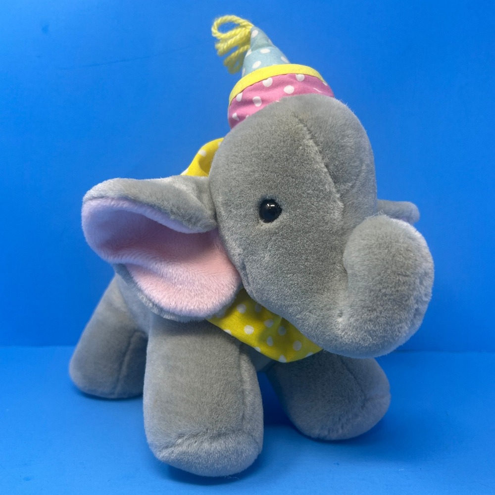 Eden Grey Elephant Musical Wind Up Plush Baby Toy Bedtime Soother Cuddle Vintage